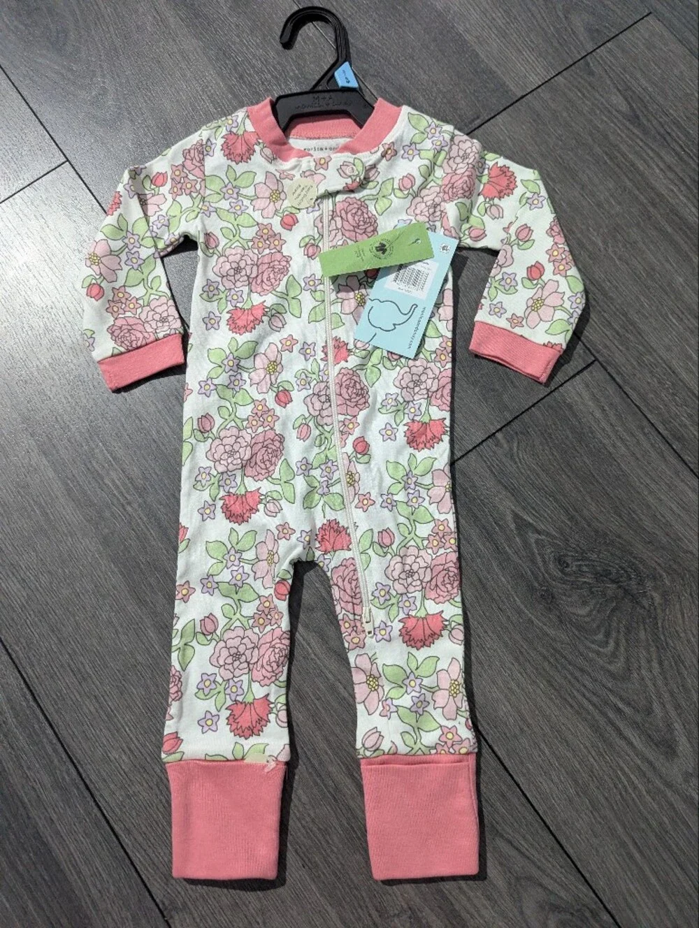 Monica And Andy GOTS Certified Organic Cotton Floral Footless Pajamas